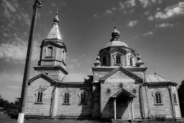 Julho 2023 Yaroslavychi Região Rivne Ucrânia Igreja Madeira Velha Natividade — Fotografia de Stock