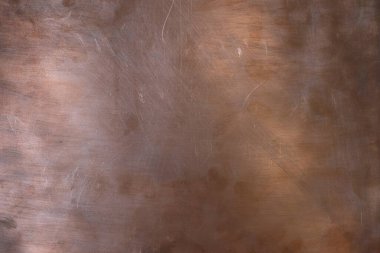 Kabataslak bakır arka plan tasarla. Ortası karanlık olan iki taraftan ışığın yansıması. Boşluğu kopyala.