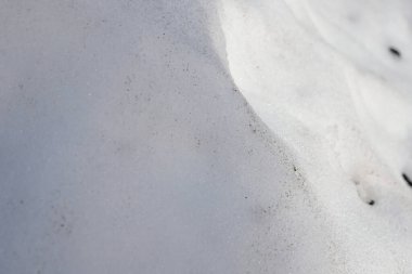 İklim değişikliği yüzünden erimeye başlayan desenli, buzlu yüzey. Buzulların geri çekilmesi ve küresel ısınmanın etkilerinin hatırlatıcısı olarak çevresel mesajların kullanılması için arka plan.