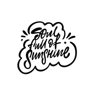 Ruh, gün ışığıyla dolu. Kaligrafi yazısıyla siyah renkli çizilmiş. Vektör illüstrasyonu beyaz arkaplanda izole edildi.