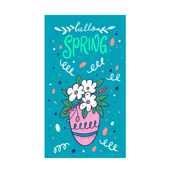 Witam Wiosna Kolorowe Litery Karteczki Wektor Ilustracji Izolowane Białym Tle — Wektor stockowy