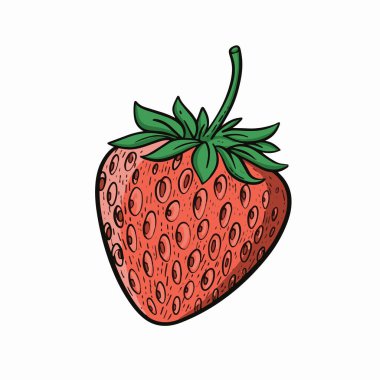 Çilek renginde el çizimi işaret çizimi biçim vektör çizimi.