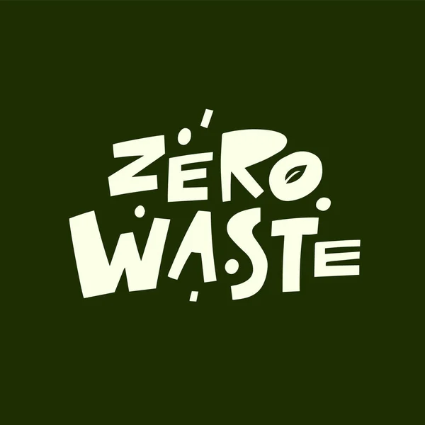 Zero Odpadów Biały Kolor Liter Zdanie Zapisz Wektor Tekstu Planety — Wektor stockowy