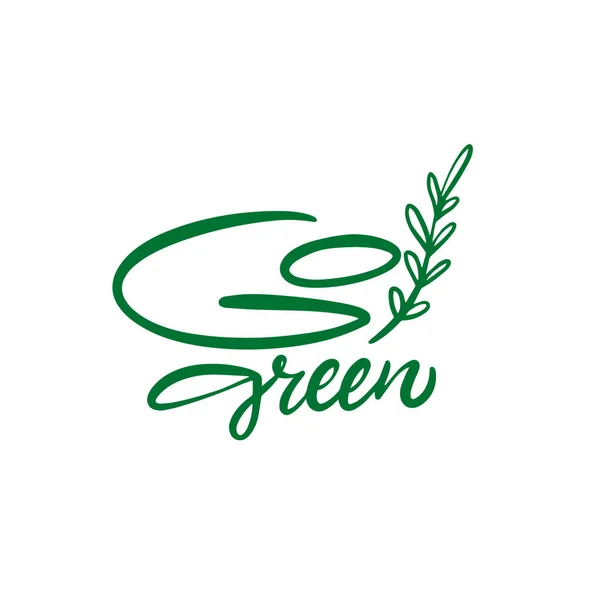 Mão Verde Desenhada Linha Arte Estilo Arte Vetorial Ilustração Isolado —  Vetores de Stock