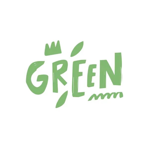 Tipo Palavra Verde Carta Tipografia Moderna Cor Verde Texto Vetorial — Vetor de Stock