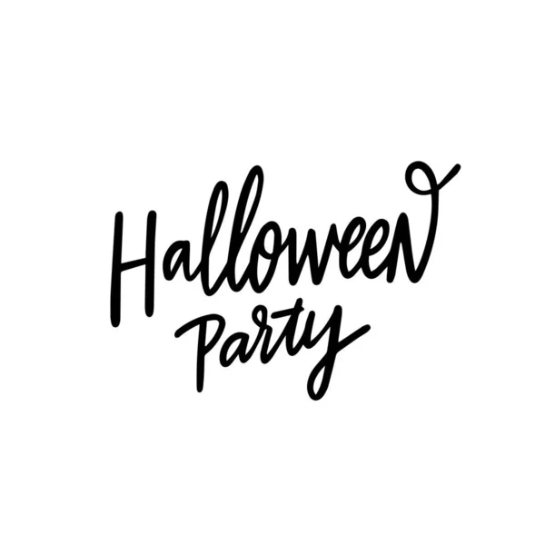 Halloween Party Black Color Text Lettering Style Vector Isolated White — Stock Vector