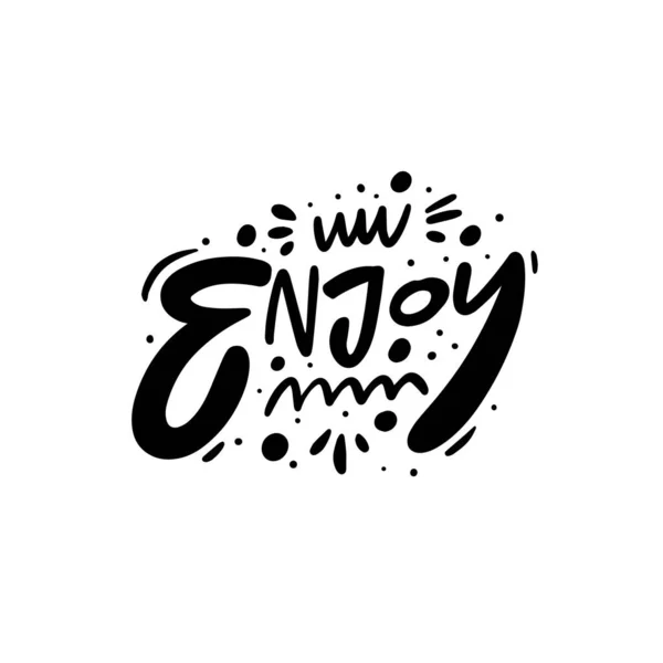 Enjoy Word Text Modern Typography Font Black Color Lettering Sign — Stock Vector