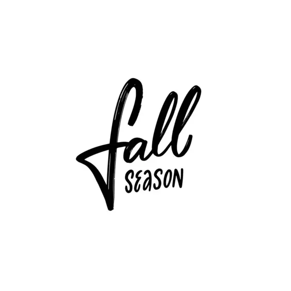 Fall Season Text Autumn Holiday Black Color Lettering Phrase Vector — Stock Vector
