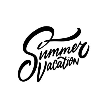 Yaz tatili harf cümlesi. Motivasyonel pozitif vektör metni. Beyaz arkaplanda izole.