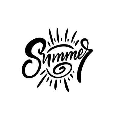 Yazın kullanılan siyah renk işareti logosu. El yazısıyla yazılmış yazı metni. Beyaz arkaplanda vektör ortamı izole edildi.