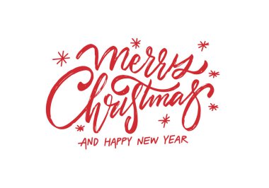 Mutlu Noeller ve yeni yıl tabiri. Kış tatili mektupları. Vektör sanatı beyaz arkaplanda izole edildi.