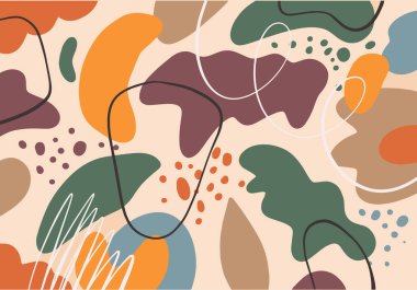 El çizimi soyut şekiller ve arka plan. Renkli vektör resimleme sanatı.