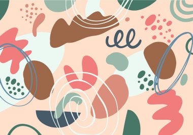 El çizimi renkli karalama, soyut arkaplan elementleri. Pastel renk vektörü illüstrasyon posteri.