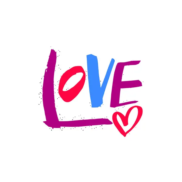 Love Word Color Style Modern Graffiti Typography Vector Art Isolated — Stock Vector