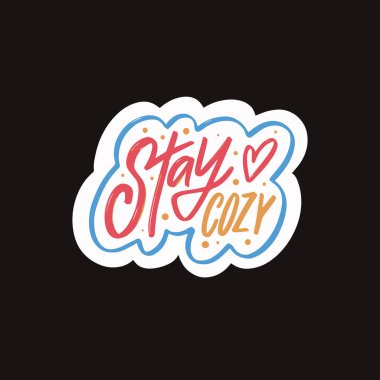 Renkli sanat metninde rahat ol. Siyah arka planda el yazısıyla yazılmış harfler. Poster, etiket ve tişört baskısı için tasarım.