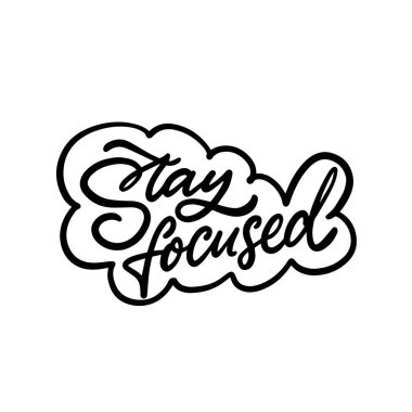 İlham verici bir el yazısı. Bulut şeklinde odaklan, motivasyon ve üretkenlik için mükemmel..