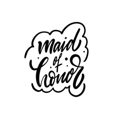 Şık bir baş nedime tasarımı. Düğün davetiyeleri, kartlar ya da gelin partisi süslemeleri için zarif siyah-beyaz.