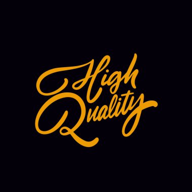 Koyu arkaplanda altın sarısıyla yazılmış el yazısı tipografisi. Damgalamak ve yazdırmak için ideal.