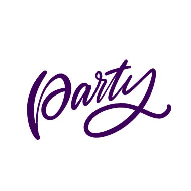 Şık ve güzel bir el yazısı. Parti logosu. Her şenlik için ideal.