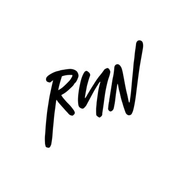 RUN kelimesinin yer aldığı canlı bir tasarım sağlık, sağlık ve enerji ile aktif bir yaşam tarzına ilham verir.