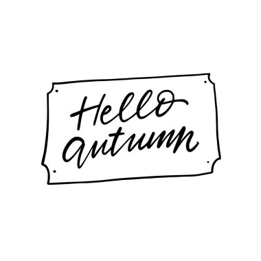 Sonbahar için tasarlanmış bu büyüleyici el yazısı karşılama mevsimsel dekorasyon ve tanıtım amaçlı kullanım için mükemmeldir.