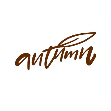 Yaprak dizayn edilmiş sonbahar metni mevsimlik ve sonbahar temalı projeler için mükemmeldir. Beyaz arkaplan.