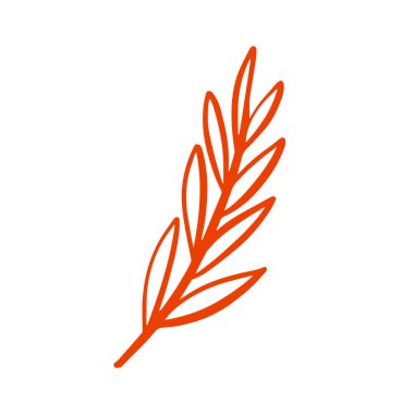 Bir portakal yaprağının göz alıcı ve canlı bir çizimi, çeşitli doğa için ideal tasarım ve görseller