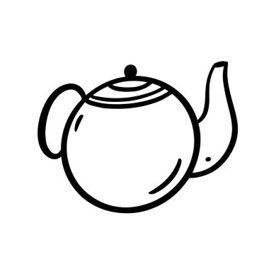 Çok güzel bir minimalist, siyah beyaz, şık bir çaydanlığın tasarımı, çeşitli tasarım projeleri için idealdir.