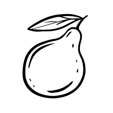 Bu şık siyah beyaz armut tasviri çeşitli gıda projeleri ve tasarımları için mükemmeldir.