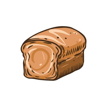 Fırın ve gıda tasarım projeleri için ideal taze pişmiş bir somun ekmek.