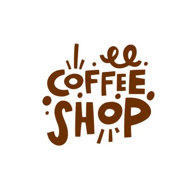 Eğlenceli, eğlenceli ve modaya uygun bir tasarım özellikle bir kahve dükkanı logosu için yaratıldı.