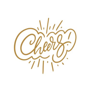 Bu Cheers tipografi tasarımı parti davetiyeleri, tebrik kartları ve neşeli kutlamalar için idealdir.