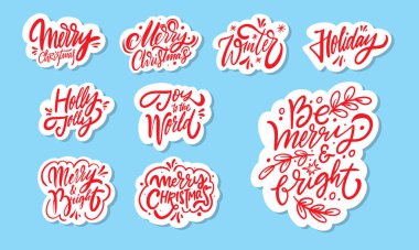 Canlı yazı sticker 'ları seti keşfedin. Neşeli kutlamalar ve içten selamlar için ideal.