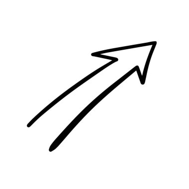 Estetik olarak temiz ve modern bir illüstrasyon. Yukarıyı berraklıkla gösteren bir okun sembolü.