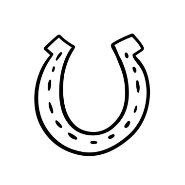 Çeşitli kültürlerde korunmanın yanı sıra şansı da simgeleyen bir at nalının basit siyah çizgisi.