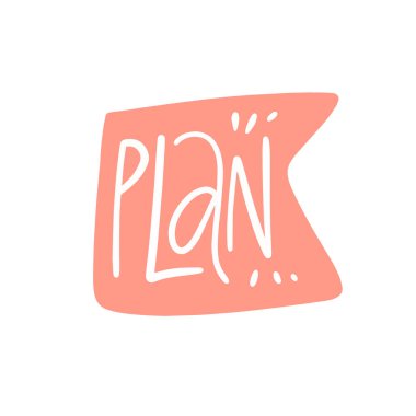 PLAN kelimesinin modern ve sanatsal bir şekilde resmedildiğini vurgulayan canlı bir illüstrasyon.