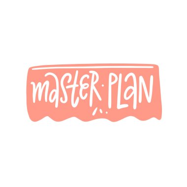 Oyuncu ve yaratıcı bir tasarıma sahip bir Ana Plan projesi için tasarlanmış şık ve büyüleyici bir logo.