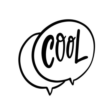 Havalı sözcüğünü içeren şık konuşma baloncukları, sosyal medya ve iletişim görselleri için mükemmel.