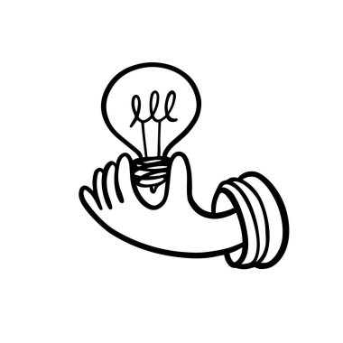 Yaratıcılığı ve yeniliği sembolize eden ampulü tutan bir elin resmi.