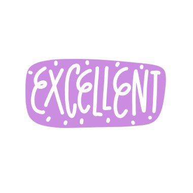 Mükemmel kelimesinin canlı bir grafiği. Ödüller, takdir ve pozitiflik için mükemmel.