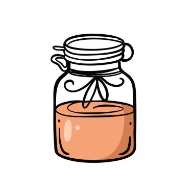 Portakal suyuyla dolu büyüleyici bir kavanoz, dekoratif sicim yaylı, el sanatları veya mutfak dekorasyonu için mükemmel..