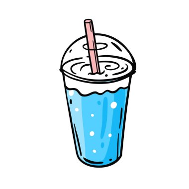 Sıcak yaz günleri ve keyifli eğlence ortamları için ideal, berrak bir fincanda servis edilen canlı ve ferahlatıcı bir mavi içecek.