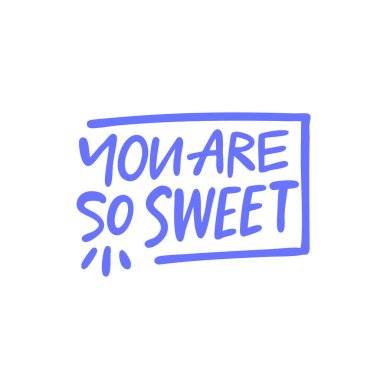 El yazısıyla yazılmış çok tatlı mavi bir yazı tarzın var. Beyaz arkaplanda izole edilmiş şirin metin vektör sanatı.