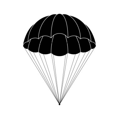 Parachute icon isolated on white background. Free descent and flight in space delivery gifts and goods with sudden pleasant surprise help. Vector illustration. clipart