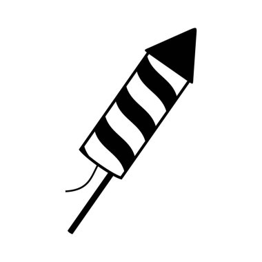 Havai fişek ikonu beyaz arkaplanda izole edildi. Parti için havai fişek, işaret fişeği. Vektör illüstrasyonu.