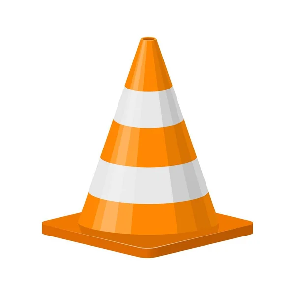 Traffic Cone Isolated White Background Demolition Road Cone Icon Traffic — 스톡 벡터