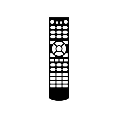 TV remote control icon device isolated on white background. Television technology channel surfing equipment with buttons. Distance media keyboard communication controller technology. Vector.