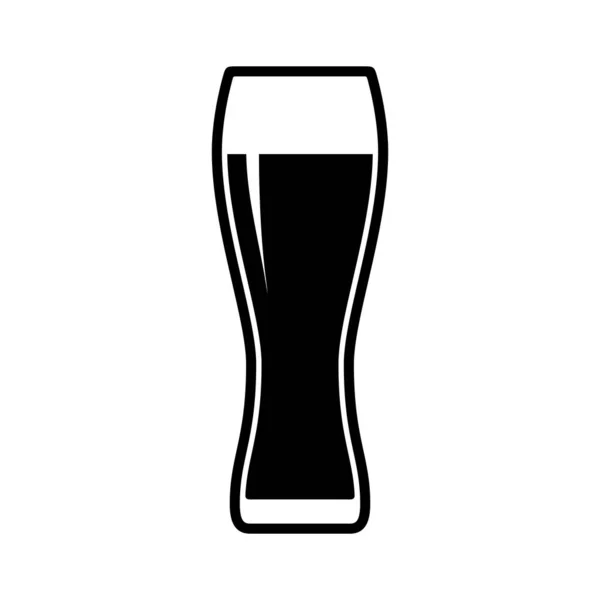 Ikona Szkła Piwnego Izolowana Białym Tle Kubek Piwa Napój Alkoholowy — Wektor stockowy