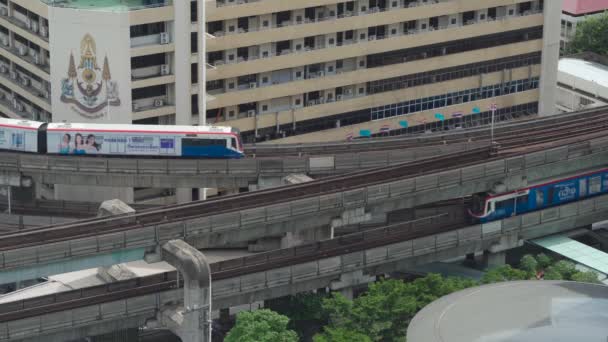 Bangkok Thailand Aug 2021 Bangkok Mass Transit System Bts Närbild — Stockvideo