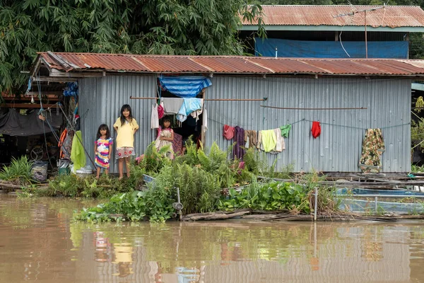 Uthai Thani Tailândia Outubro 2022 Inundação Cortou Aldeia Monte Casa Imagem De Stock